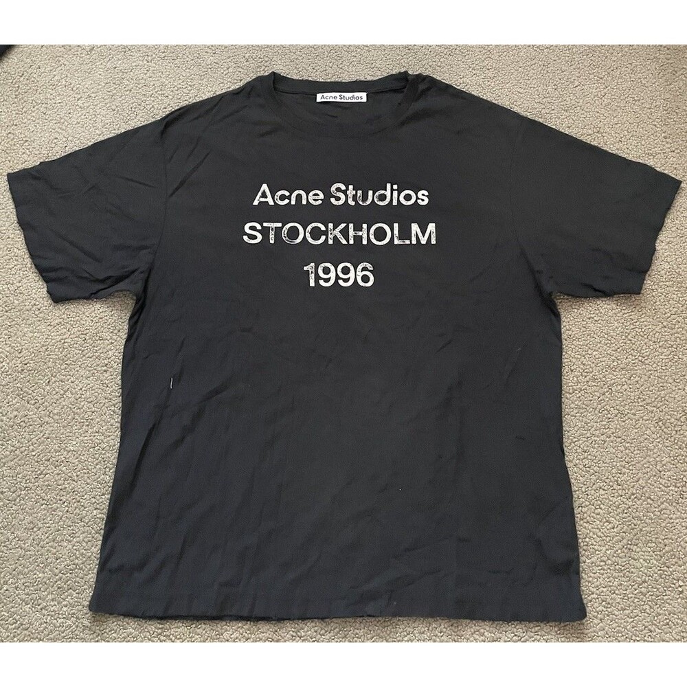 Acne Studios Stockholm 1996 Tee Mens S Black Logo Shirt